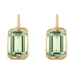 Goshwara Prasiolite Emerald Cut Earrings