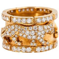 Cartier diamond gold walking panther ring 9