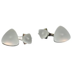 Jona Rock Crystal Geometric Sterling Silver Cufflinks