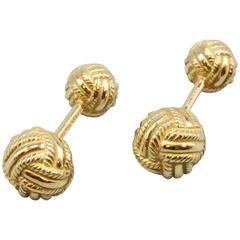 Tiffany & Co. Schlumberger Gold Woven Knot Cufflinks