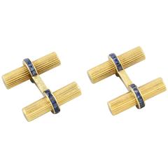 Van Cleef & Arpels Sapphire Gold Bar Cufflinks