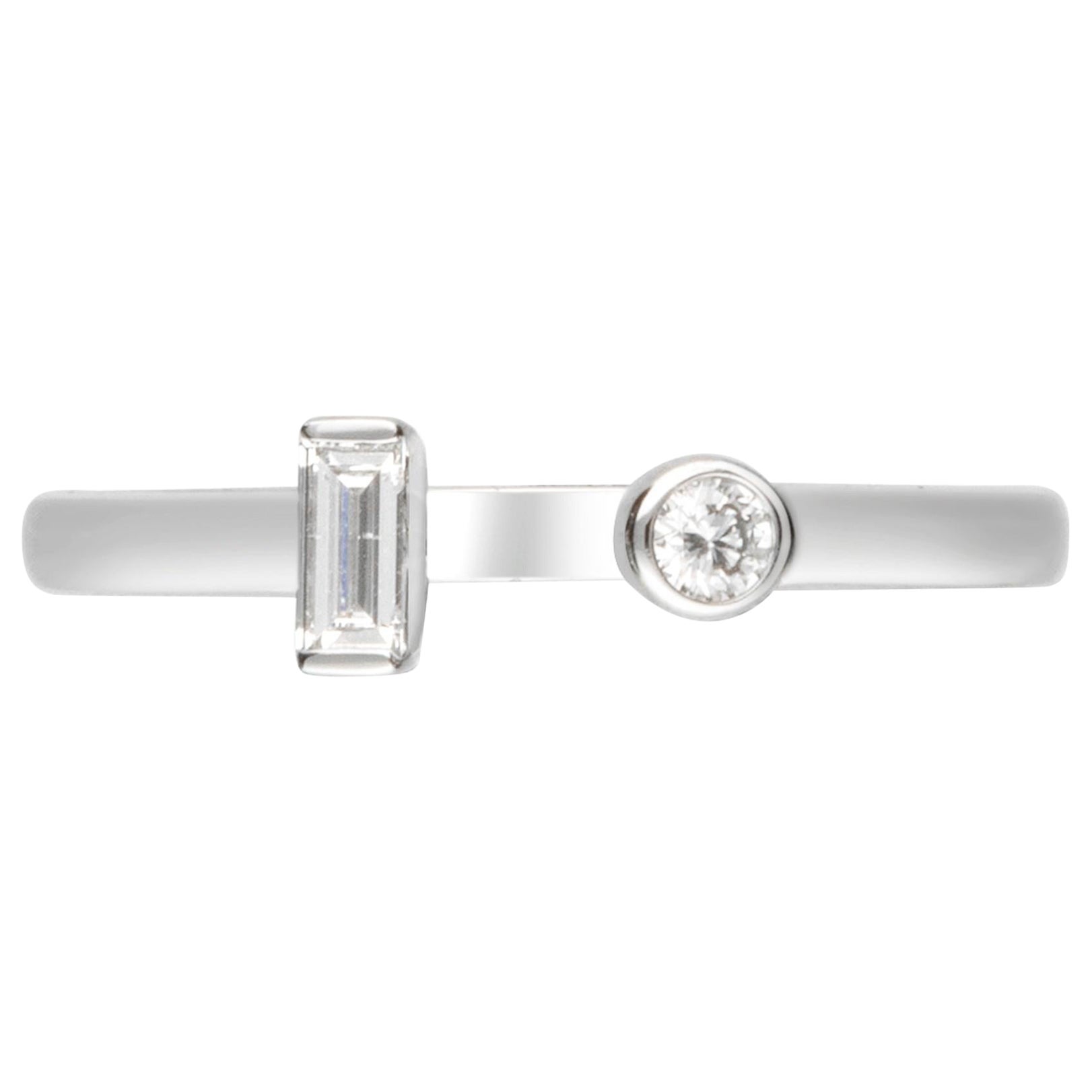 Gin & Grace 18K White Gold Natural Diamond (I1) Ring for Women. For Sale