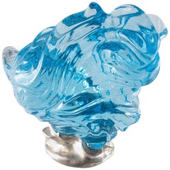 Naomi Sarna Large Rutilated Blue Topaz Carving