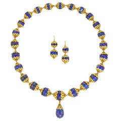 Demi-Parure de Lapislázuli y Oro del Siglo XIX