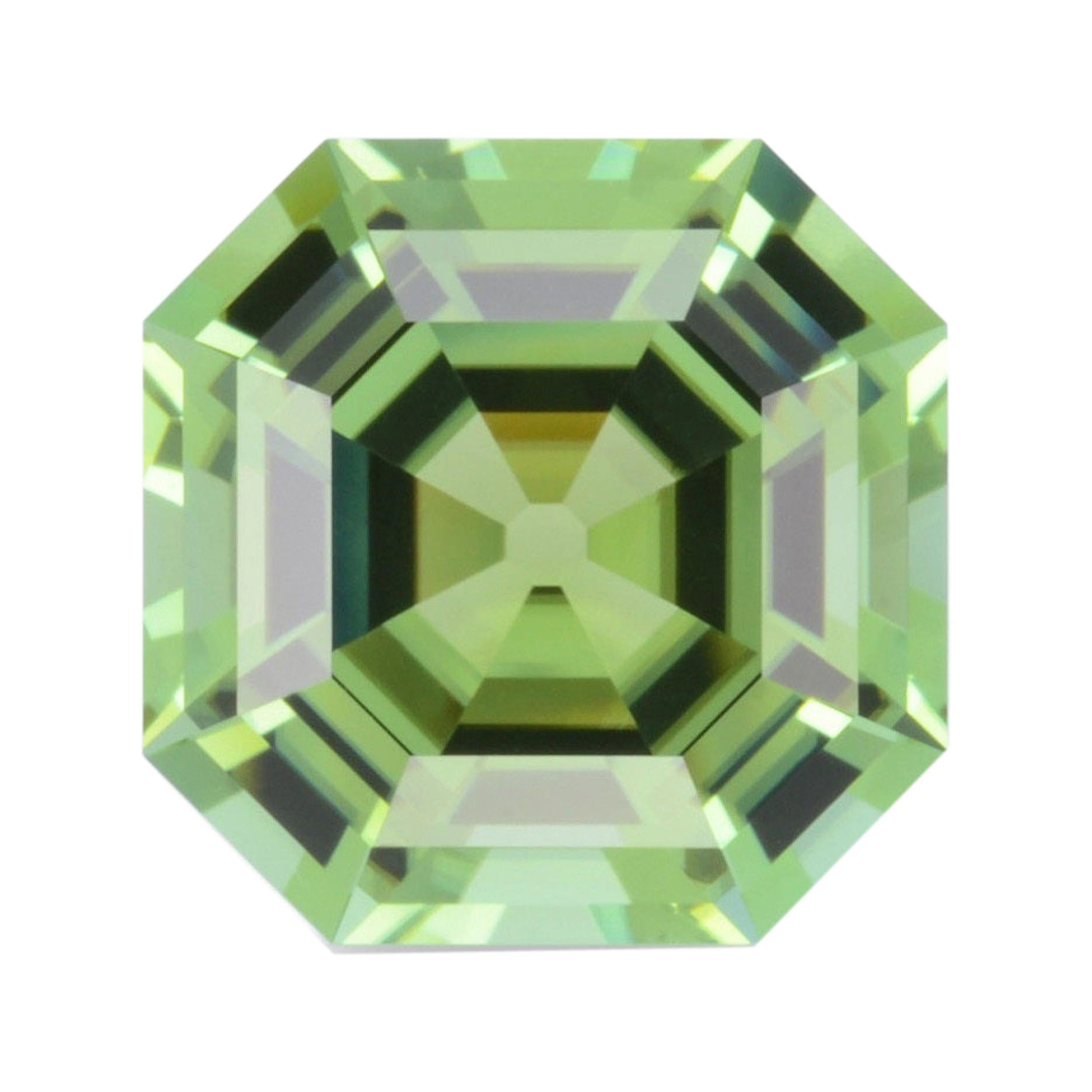 Mint Green Tourmaline Ring Gem 7.47 Carat Asscher Cut Loose Gemstone