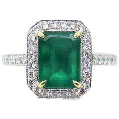 Platinum Emerald Diamond Ring 5