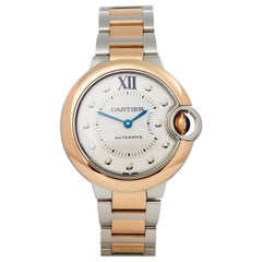 Cartier Ballon Bleu 33 3753 Ladies Stainless Steel and Rose Gold Watch