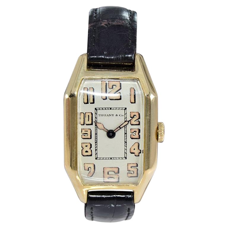 Tiffany & Co. by International Watch Co. 18 Karat Gold Art Deco Handmade Watch For Sale