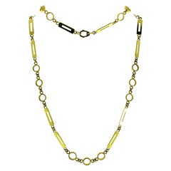 Retro 18k Yellow Gold Link Chain Necklace