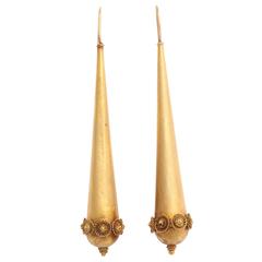 Dazzling Georgian gold Torpedo Earrings 