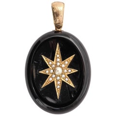 Victorian Jet Starburst Locket