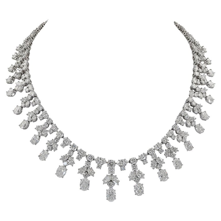 Harry Winston Diamond Platinum Necklace For Sale at 1stDibs | harry winston  necklace, harry winston wreath necklace, winston cluster diamond necklace  price