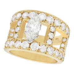 Cocktailring mit 3,93 Karat aus Diamant und Gelbgold