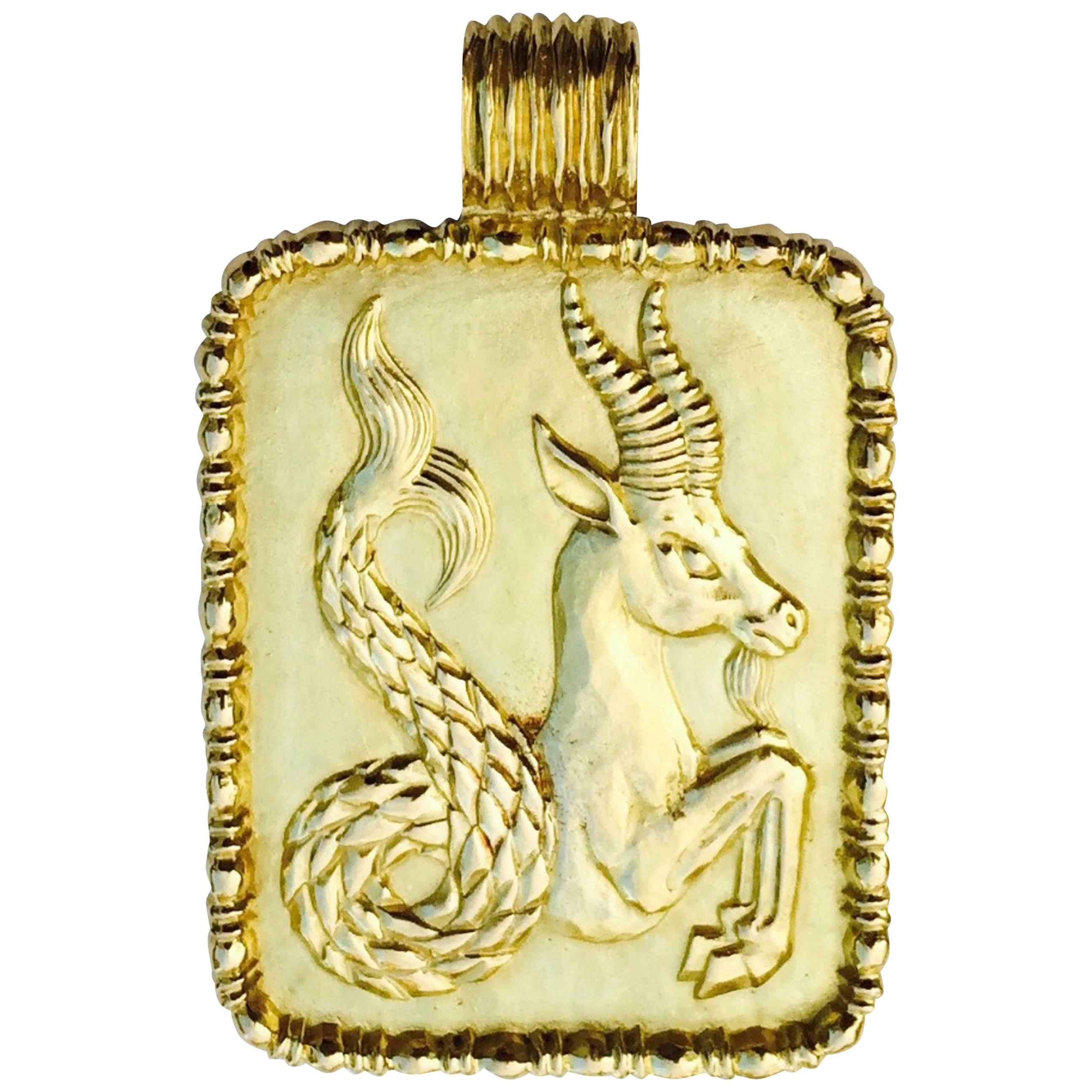 Fred Paris Gold Capricorn Pendant