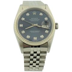 Rolex White Gold Stainless Steel Datejust Wristwatch Ref 16234G