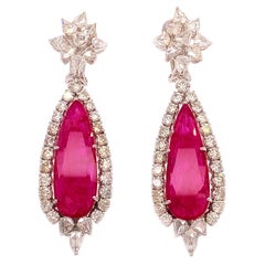GIA 18.05 Carat Ruby Cocktail Earrings