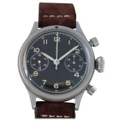 Montre-bracelet chronographe militaire française Breguet en acier inoxydable de type 20