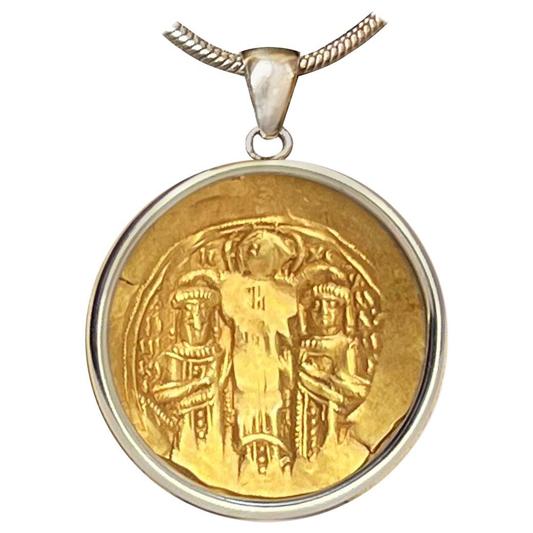 Byzantine Gold Coin Depicting Emperor Andronicus, Michael and Christ Pendant