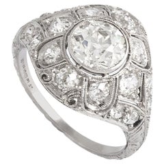 Anello Art Deco con diamante in platino