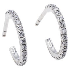 Tiffany & Co. Metro 18 Karat White Gold Diamond Small Hoop Earrings