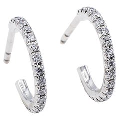 Tiffany & Co. Orecchini a cerchio piccoli con diamante in oro bianco 18 carati Metro