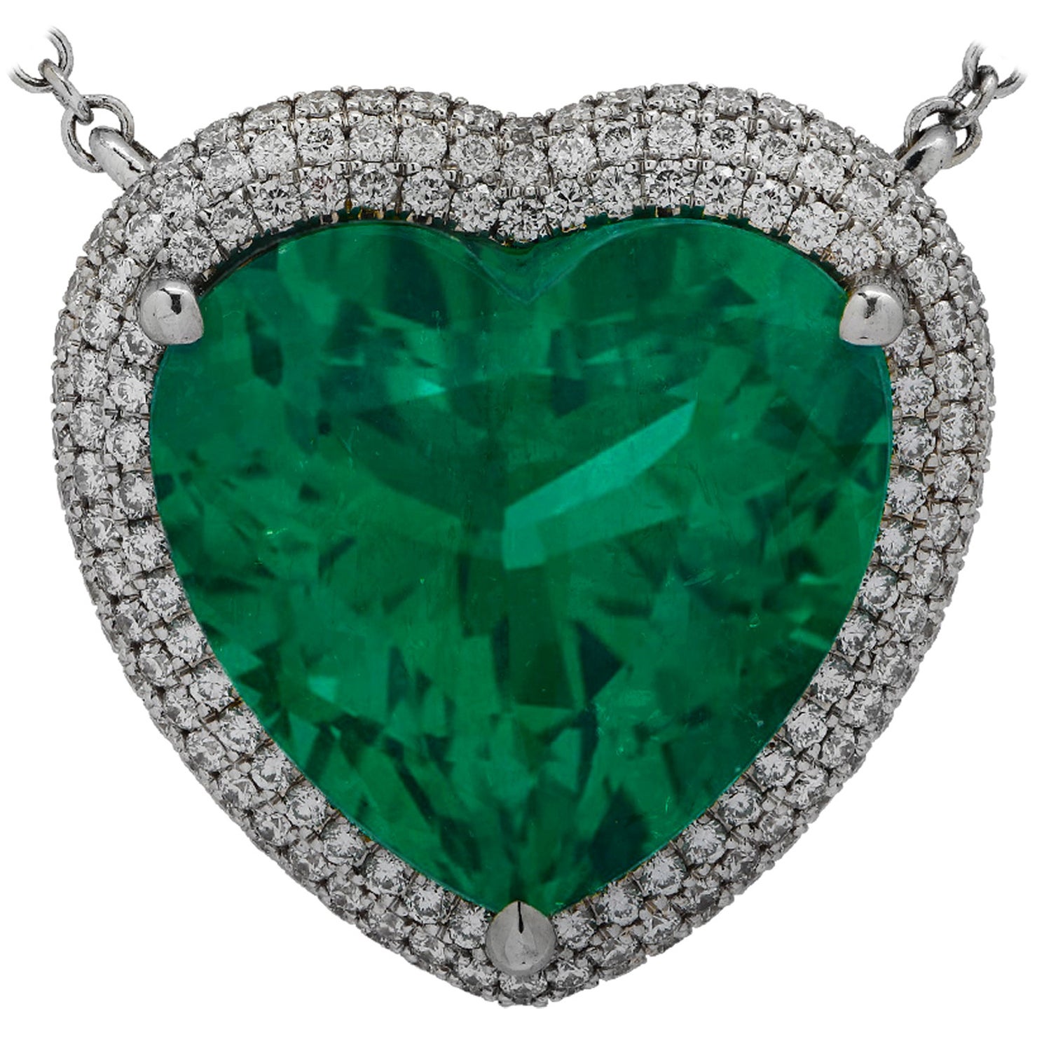 Vivid Diamonds 4.50 Carat Heart Shape Diamond and Platinum Necklace at