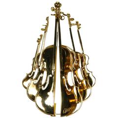 1990s Arman gold violin brooch
