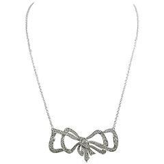 Diamond Platinum Bow Choker 6