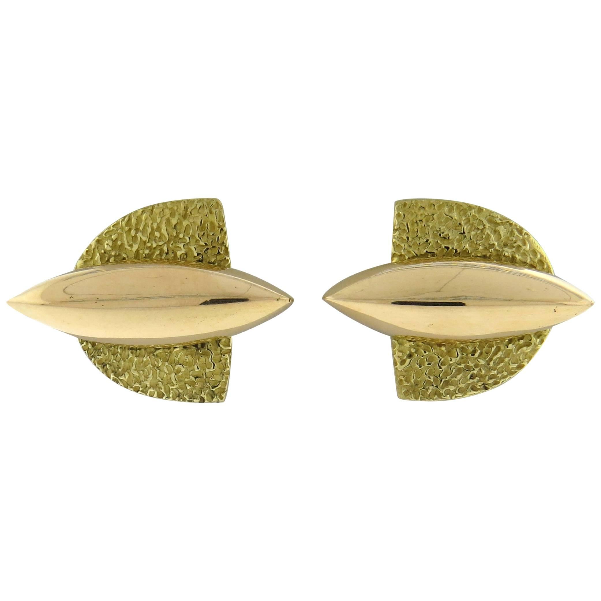 Giorgio Facchini Two Color Gold Earrings  For Sale