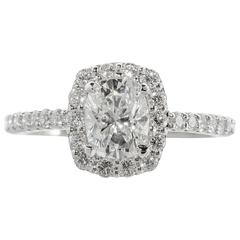 Diamond Platinum Halo Engagement Ring
