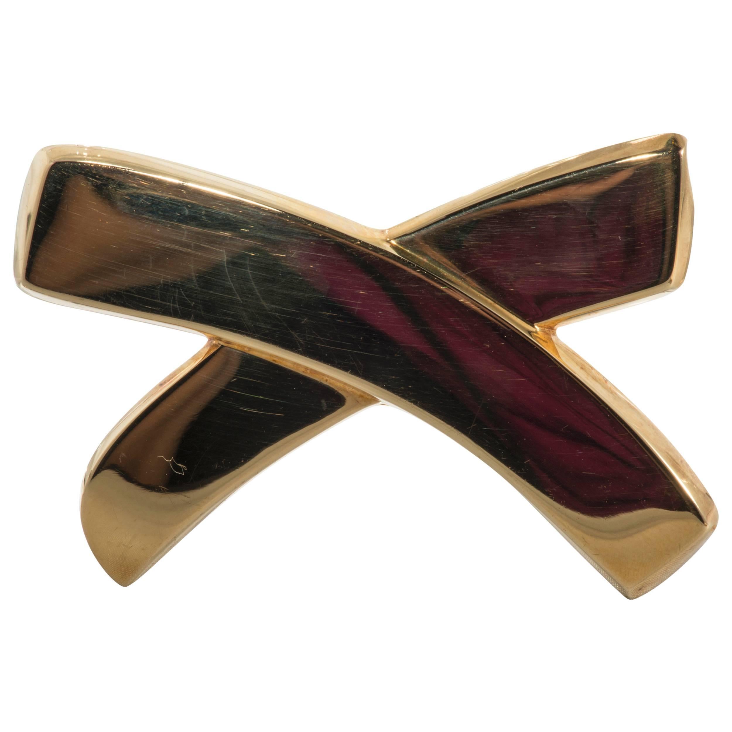 tiffany & Co. Paloma Picasso gold X Brooch For Sale