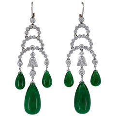 Spectra Fine Jewelry Emerald Diamond Drop Earrings