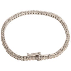 Elegant New Diamond Line Bracelet, 9 Karat White Gold, 5.06 Carat in Diamonds