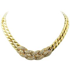 Van Cleef & Arpels Diamond Gold Choker Necklace