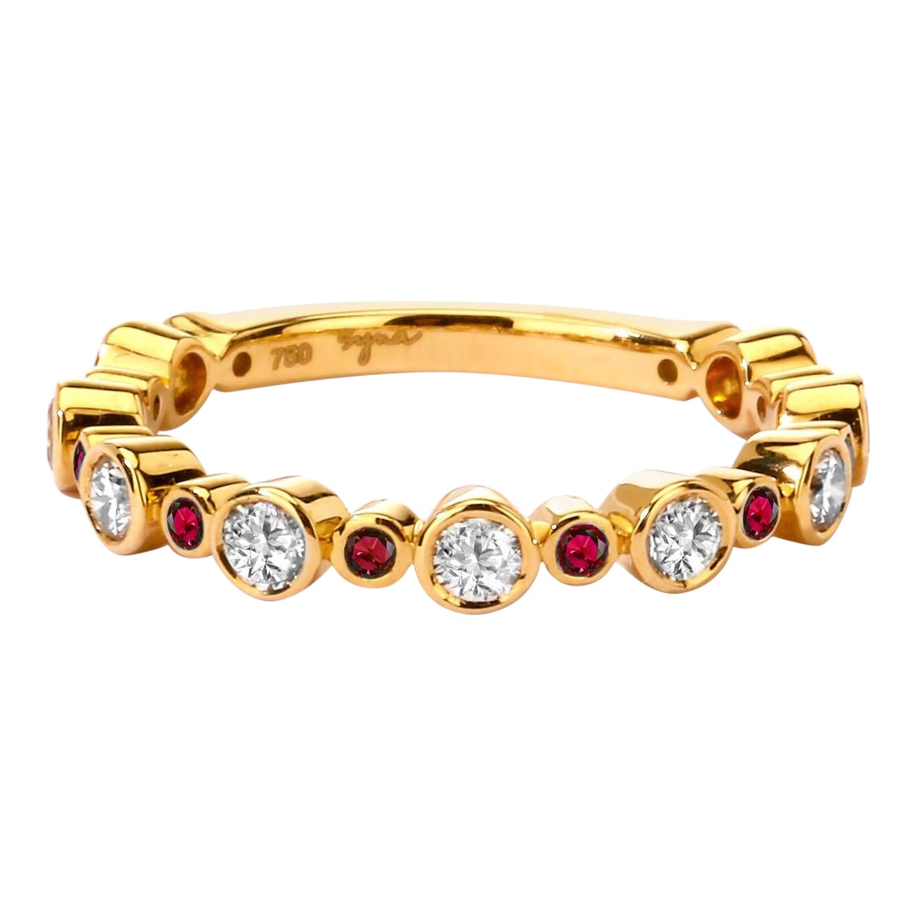 Bague Syna en or jaune avec rubis et diamants en vente