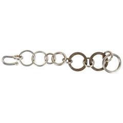Jean Grisoni Sterling Silver Bracelet with Two Oxydised Silver Links