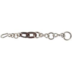 Jean Grisoni Silver Link Bracelet with Two Small Rusted Steel Links