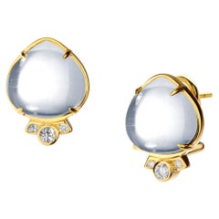 Syna Rock Crystal Earrings with Champagne Diamonds