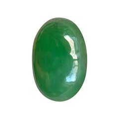 1.99 Carat IGI Certified Jadeite Jade ‘A’ Grade Deep Green Oval Cabochon Gem