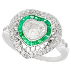 Emerald and 2.62 Carat Diamond Platinum Cocktail Ring