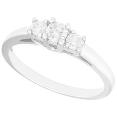 Bague de fiançailles trilogie en or blanc et diamant 21ct Century
