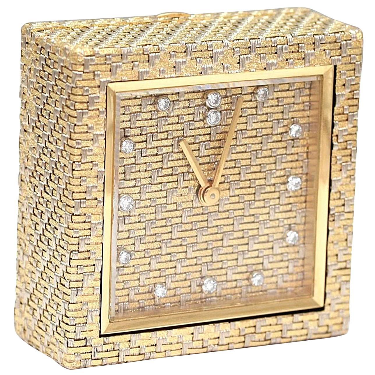 Boucheron diamond gold Alarm clock