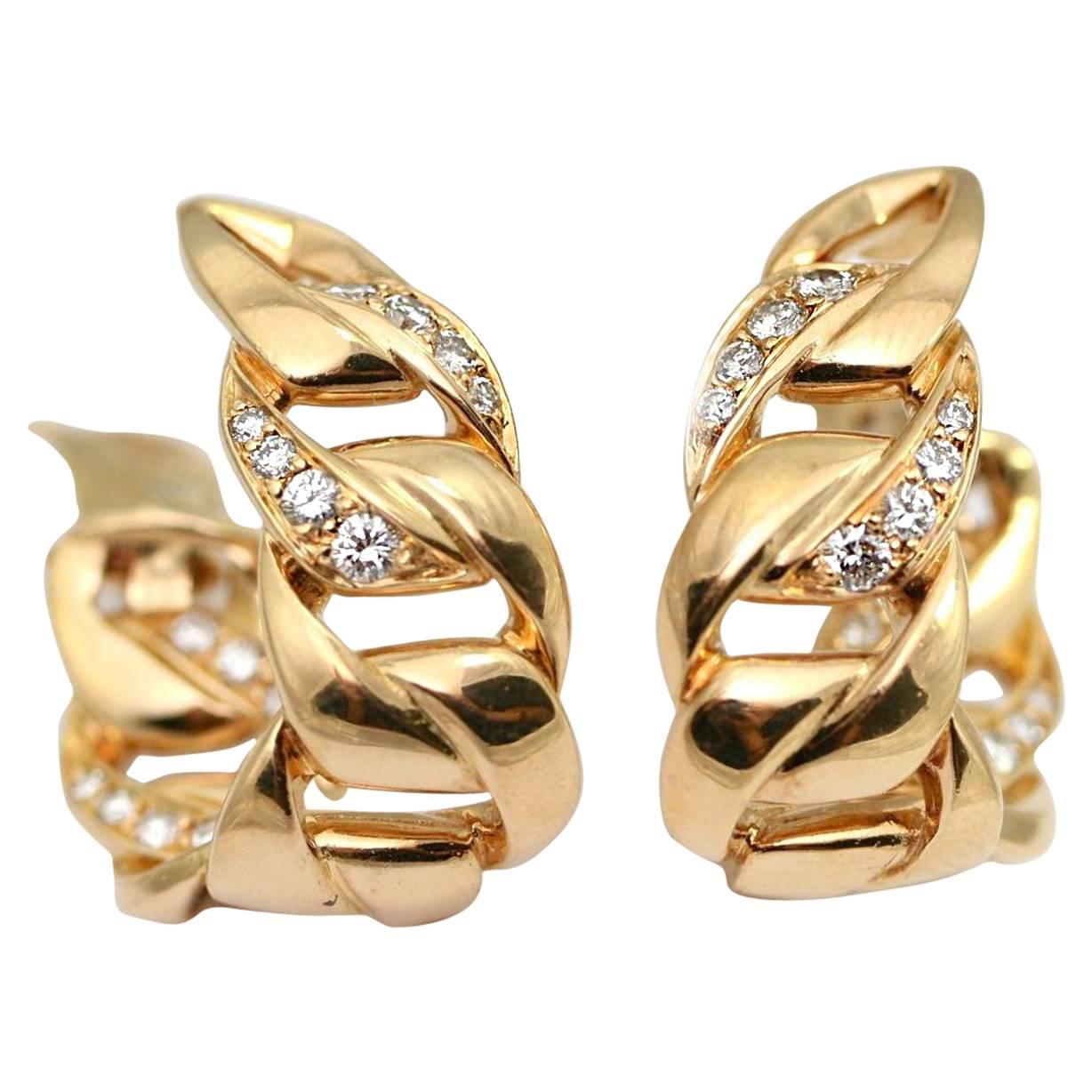 Cartier diamond gold ear clips 