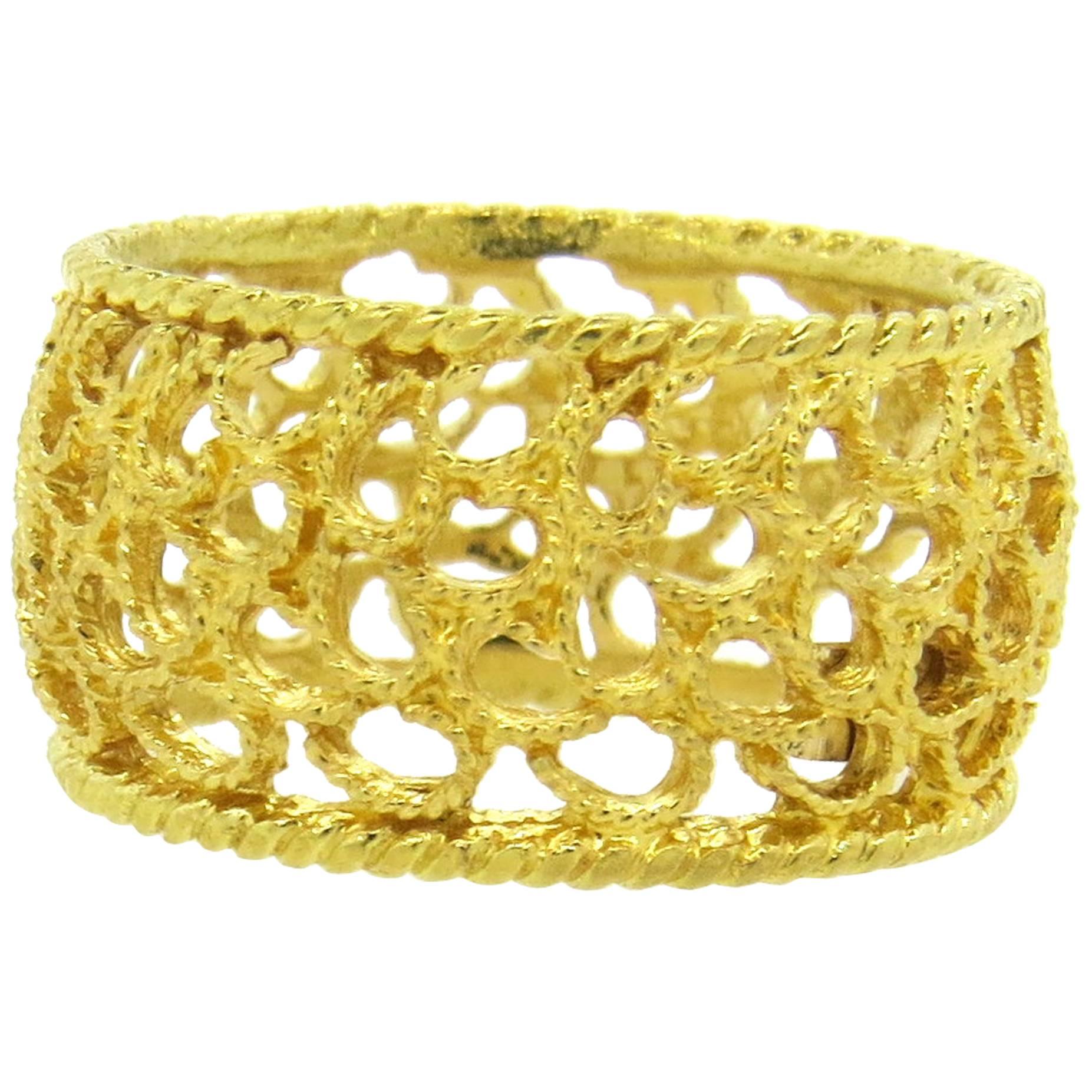 Buccellati Filidoro Gold Wide Band Ring 