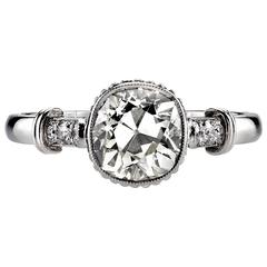 1.57 carat Cushion Cut diamond platinum Engagement Ring 12