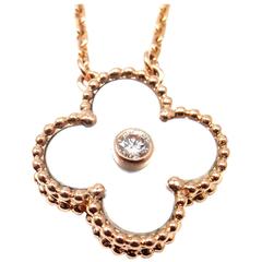 Van Cleef & Arpels Ltd Ed Alhambra Diamond Mother of Pearl Gold Necklace