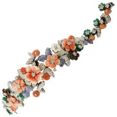 Diamonds Stones Sapphires White Stones Agate Pearl White Gold Bracelet