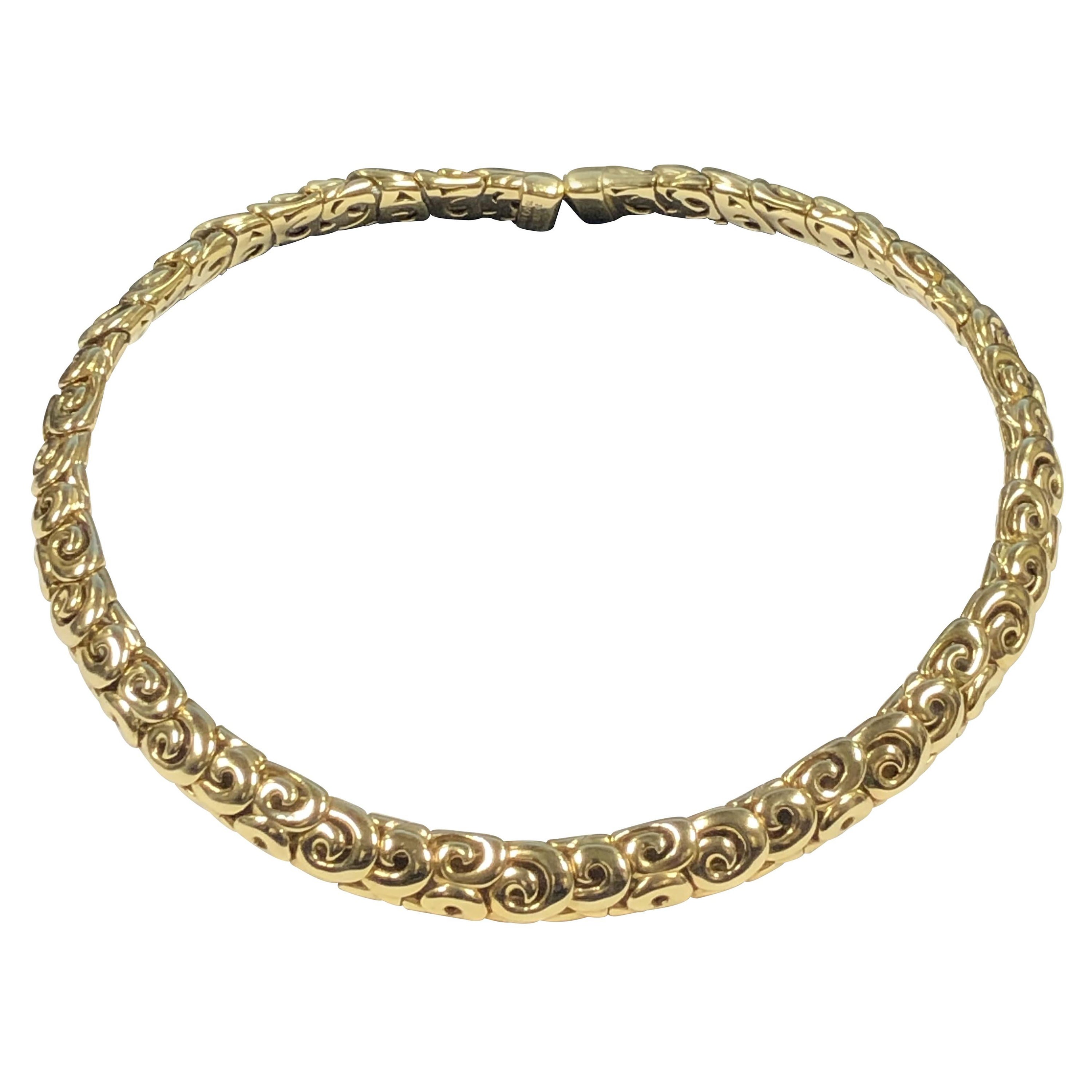 Jean Vitau Yellow Gold Flexible Collar Necklace