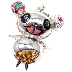 Louis Vuitton - Pendentif Panda en or saphir:: émeraude et diamant Takashi Murakami