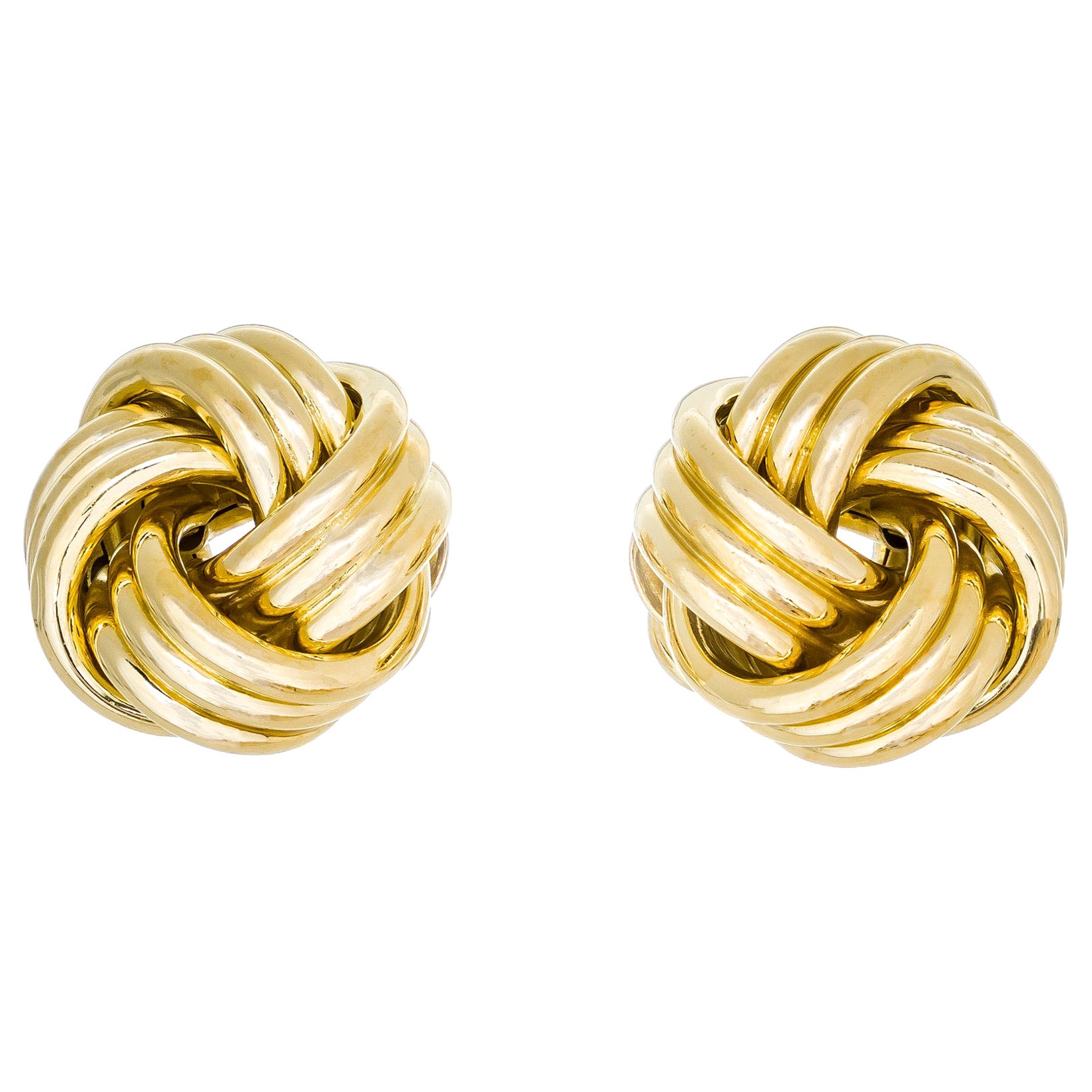 Tiffany Gold Coil Earrings with Centre Diamond For Sale at 1stDibs